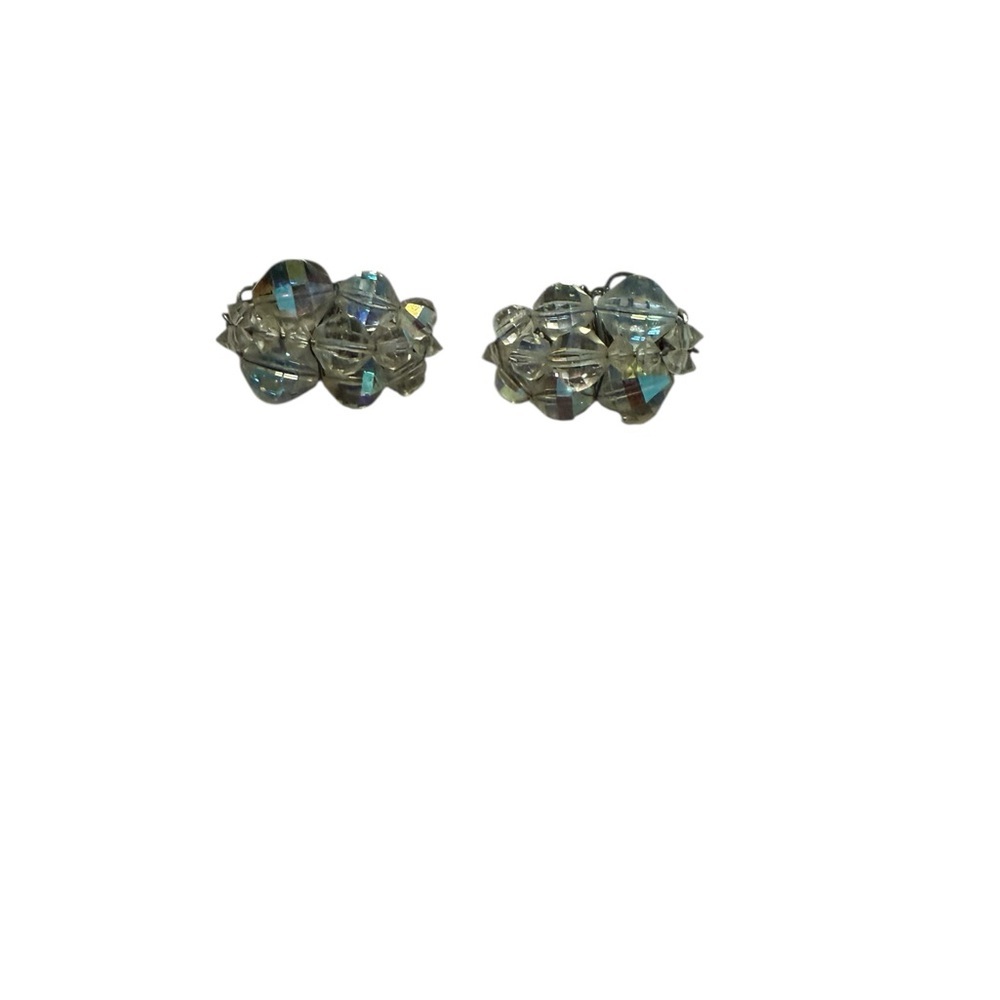 Elegant Clear Crystal Cluster Earrings